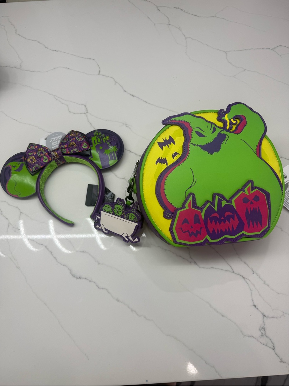 Halloween Oogie Boogie Crossbody Bag & Ear Headband Set - Green/Purple